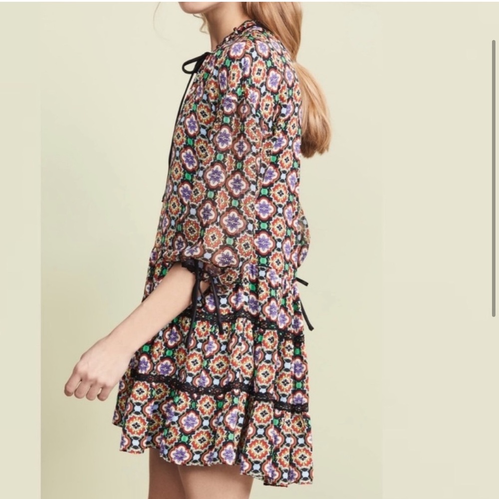 Alice + Olivia Arnette Tiered Tunic Dress Size Large - Picture 2 of 12